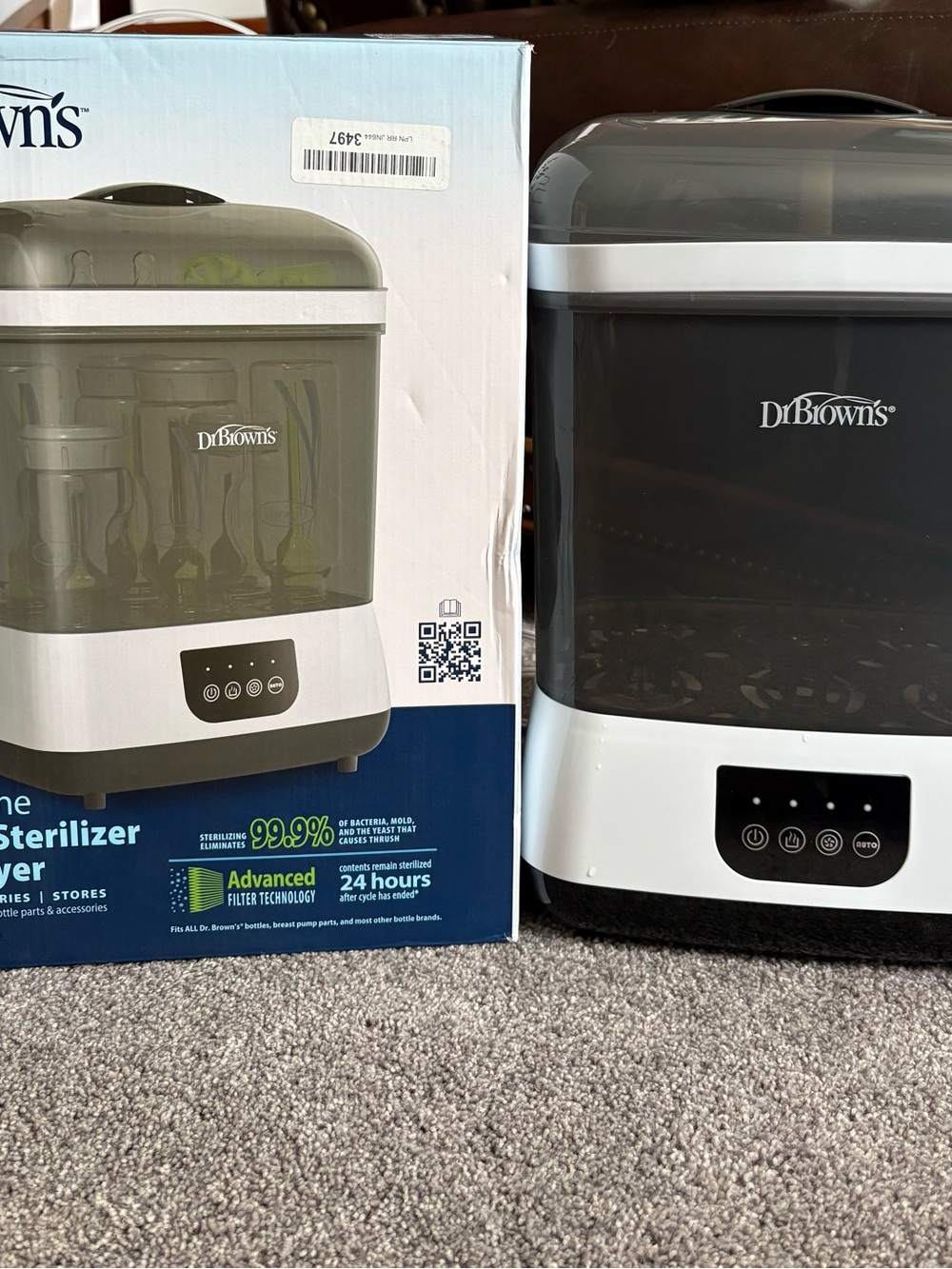 Dr. Brown's White and Gray Electric Bottle Sterilizer